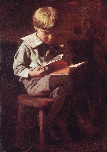 Thomas Pollock Anshutz Boy Reading: Ned Anshutz France oil painting art